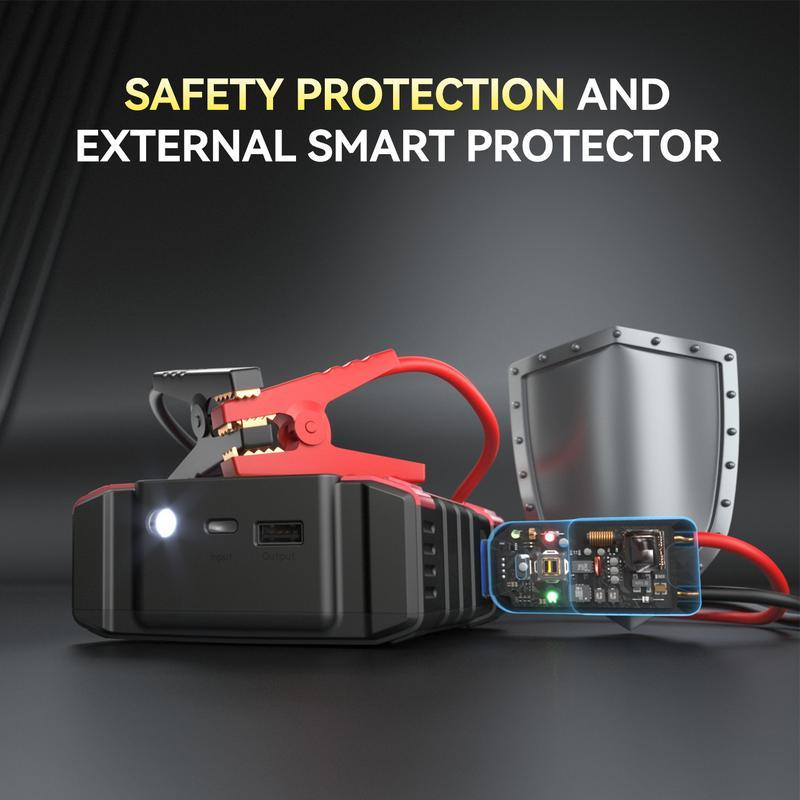 Portable Car Jump Starter with LED Emergency Light
