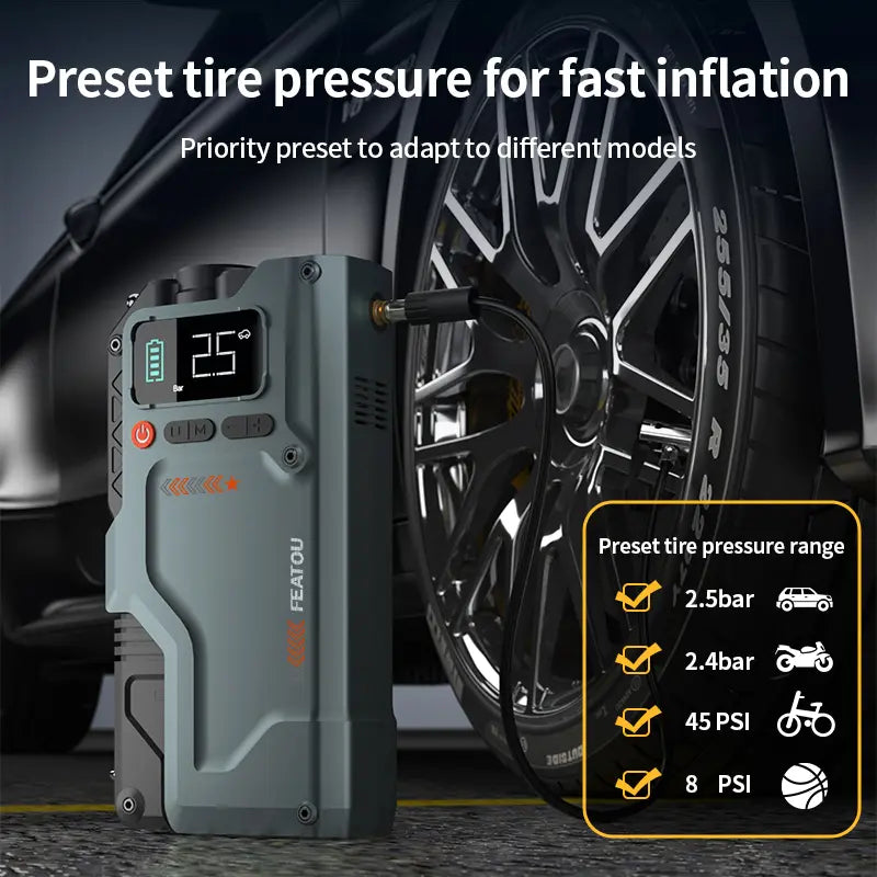 Portable Car Jump Starter with Air Compressor 16800mAh