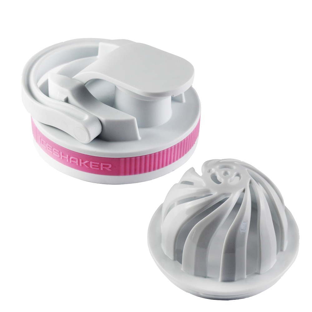 26oz Shaker Lid + Agitator Combo - White Lid with Pink Band