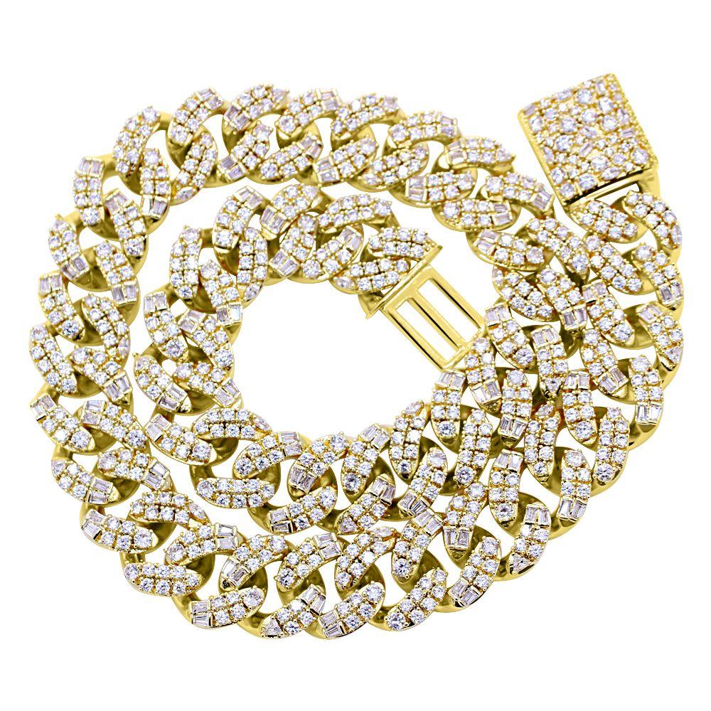 Ice Medley Cuban Bling Bling Chain 20MM White / Yellow Gold