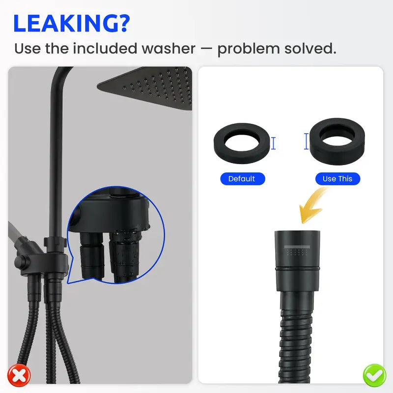 🚿 8 Inch Dual Rainfall Shower Head with 5 Spray Handheld