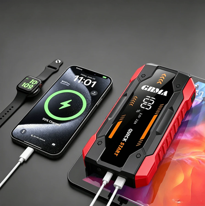 Portable Car Jump Starter with LED Emergency Light