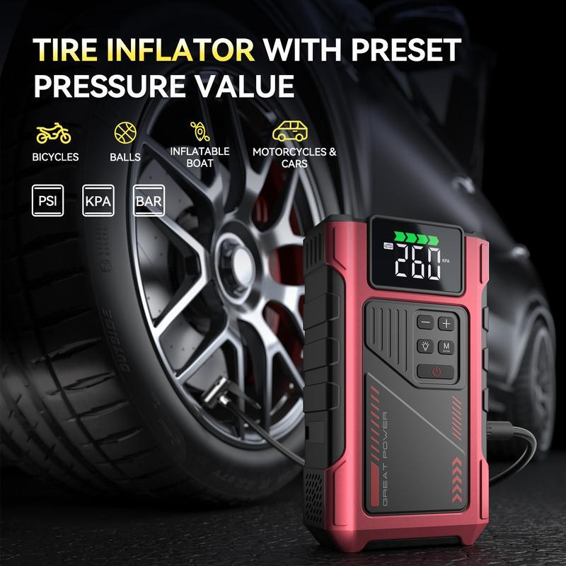 Portable Car Jump Starter with LED Emergency Light