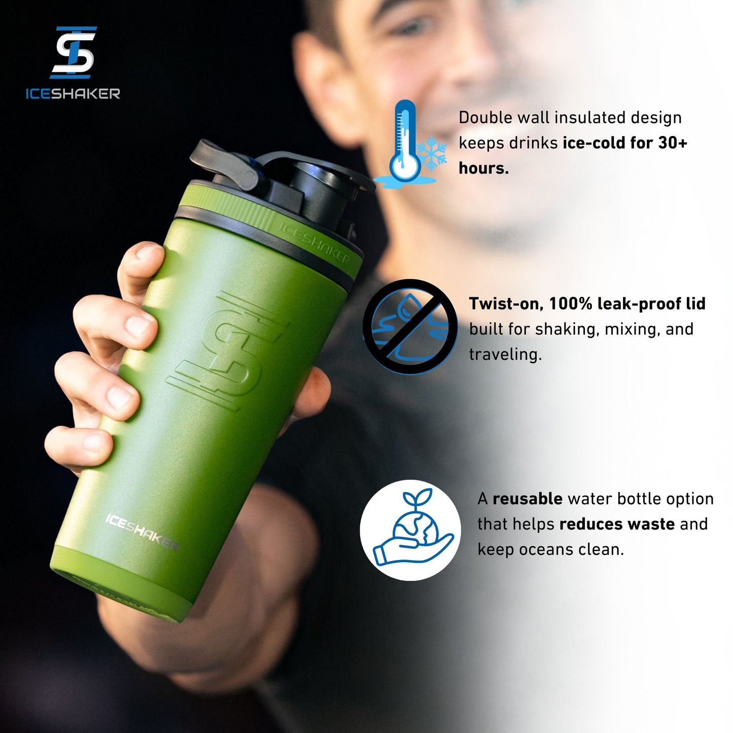 Ice Shaker Matte Series 26oz Shaker Bottles