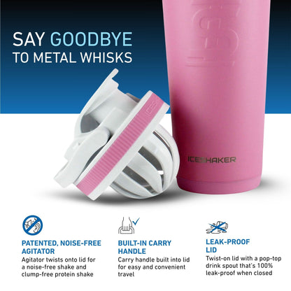 Ice Shaker Matte Series 26oz Shaker Bottle - Pink
