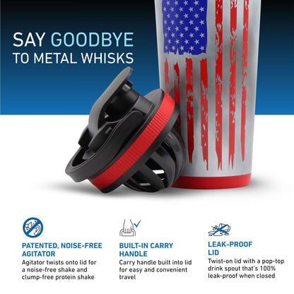 Ice Shaker Allegiance Series 26oz Shaker Bottle - American Flag