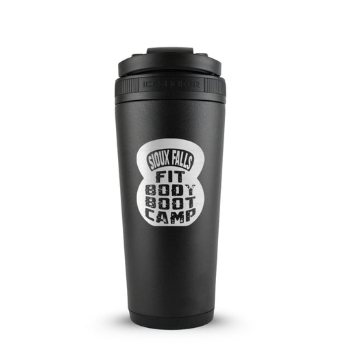 CUSTOM Sioux Falls Fit Body Boot Camp Kettlebell 26oz Ice Shaker - Black