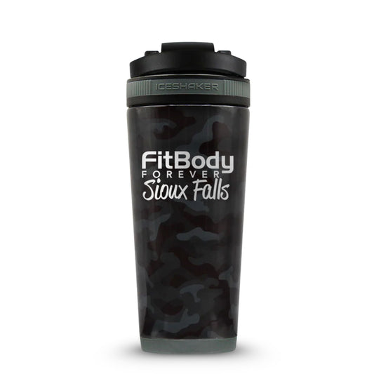 CUSTOM Sioux Falls Fit Body Forever 26oz Ice Shaker - Black Camo
