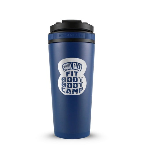 CUSTOM Sioux Falls Fit Body Boot Camp Kettlebell 26oz Ice Shaker - Navy