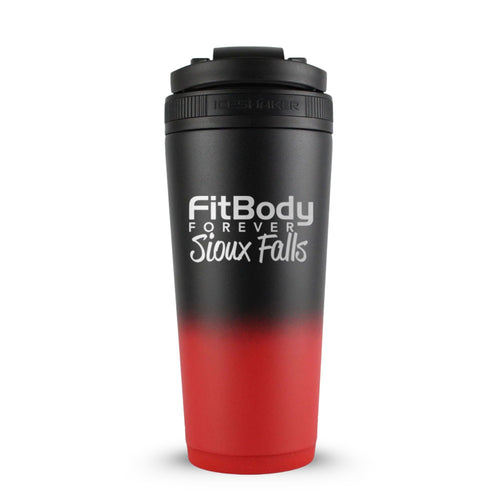 CUSTOM Sioux Falls Fit Body Forever 26oz Ice Shaker - Red Black Ombre
