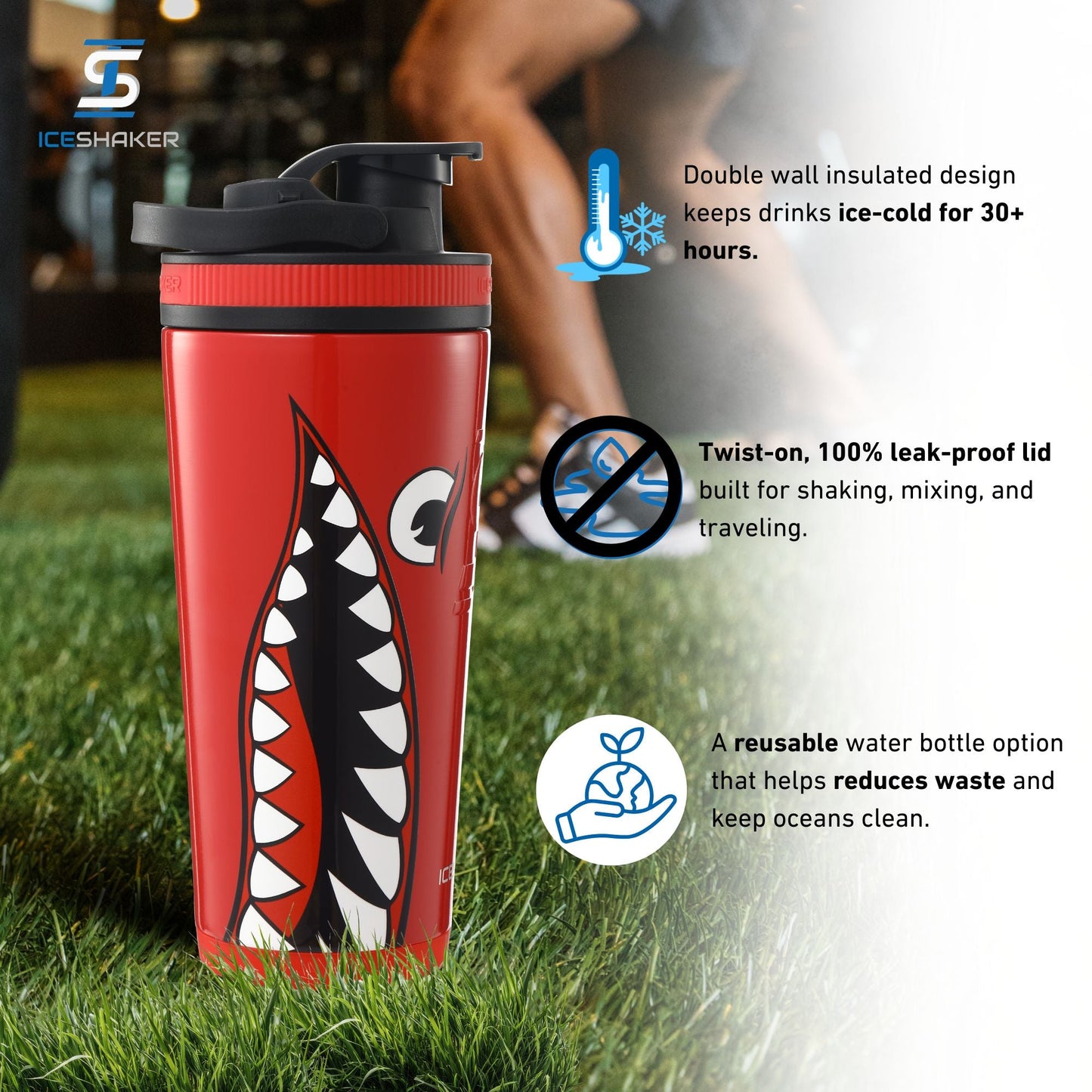 Ice Shaker Allegiance Series 26oz Shaker Bottles