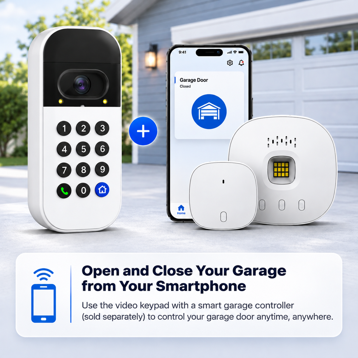 Smart Garage Video Keypad with Camera & PIN Access