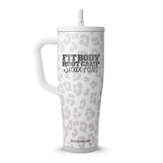 CUSTOM Sioux Falls Fit Body Boot Camp 40oz Legend Tumbler - White Leopard