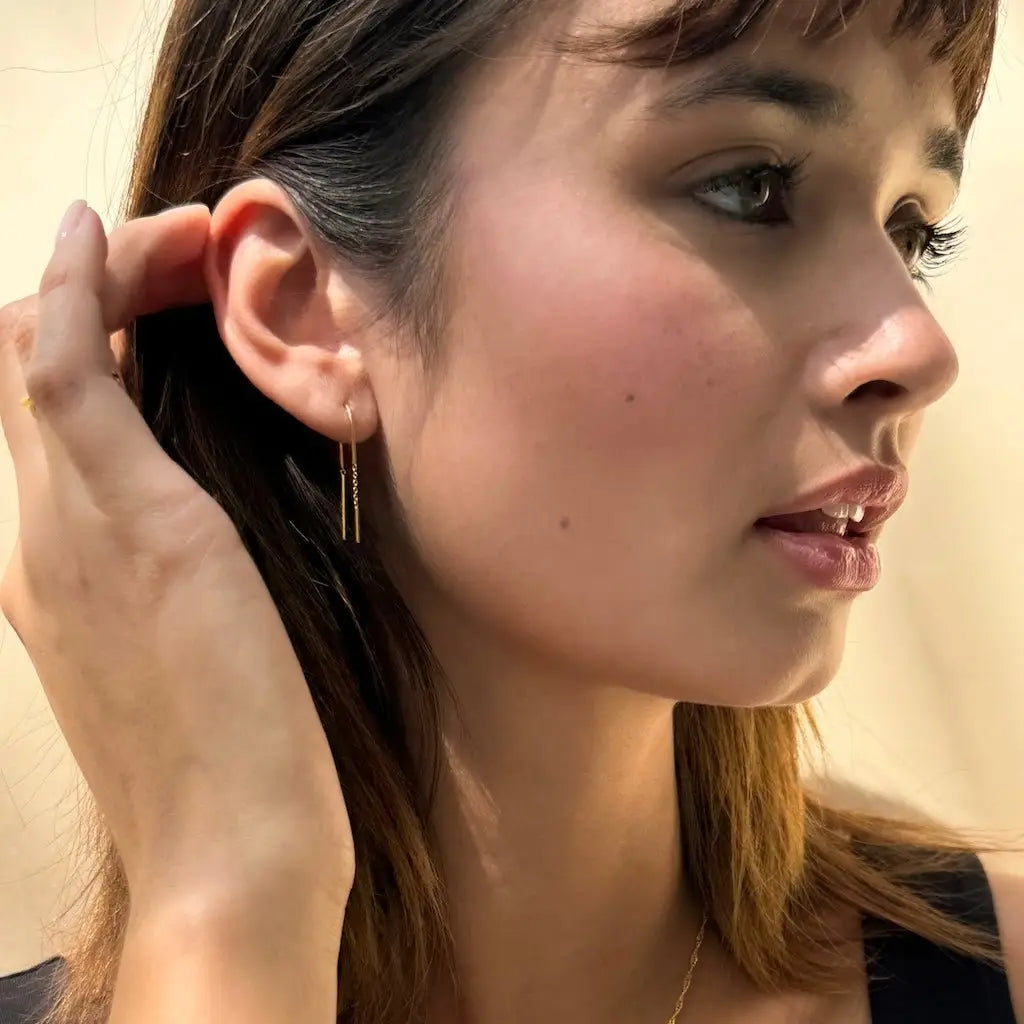 round threader earrings