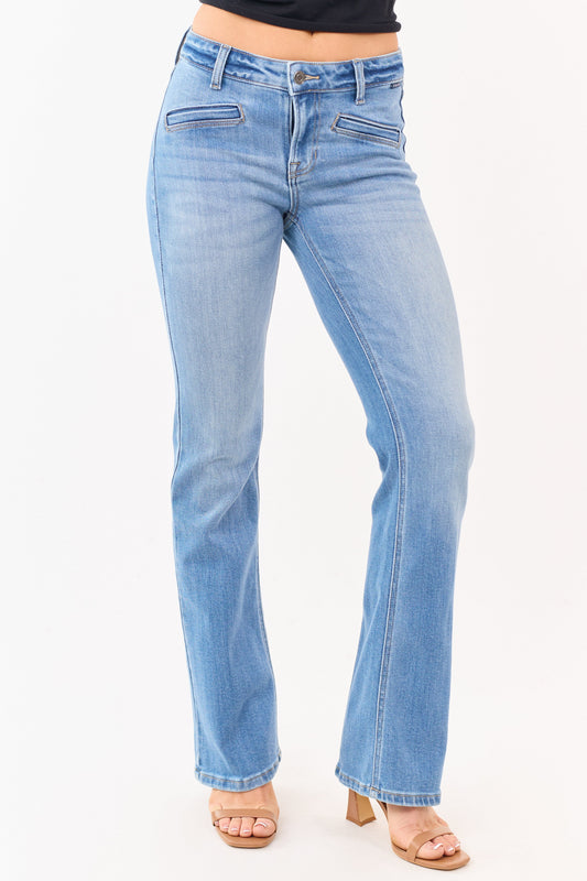 Cello Medium Wash Mid Rise Stretchy Bootcut Jeans