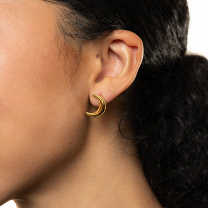 Dotted Crescent Earrings