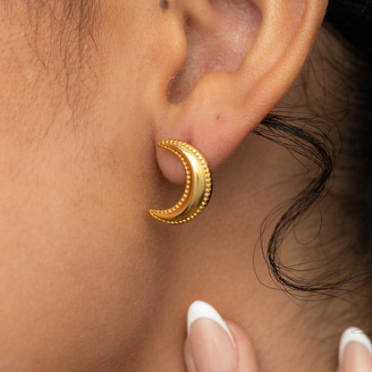 Dotted Crescent Earrings