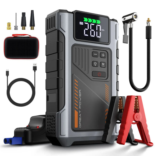 5000A Car Jump Starter with 150 PSI Air Compressor