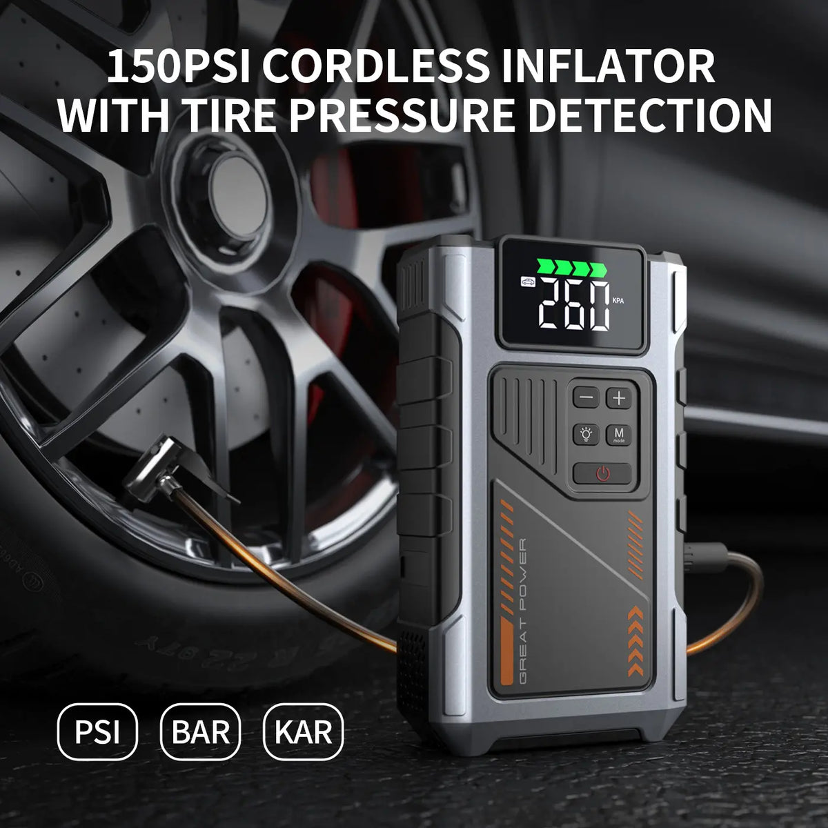 5000A Car Jump Starter with 150 PSI Air Compressor