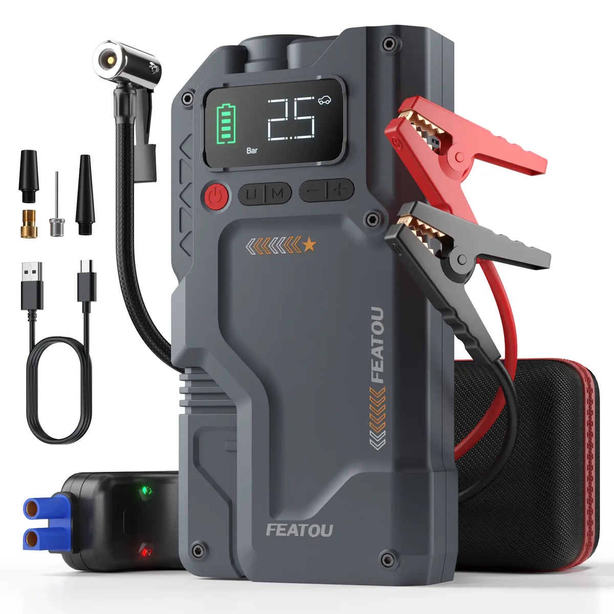 Portable Car Jump Starter with Air Compressor 16800mAh