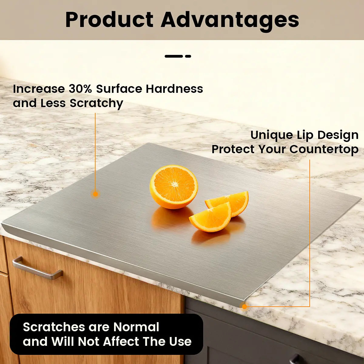 Stainless Steel Non-Slip Kitchen Cutting Board
