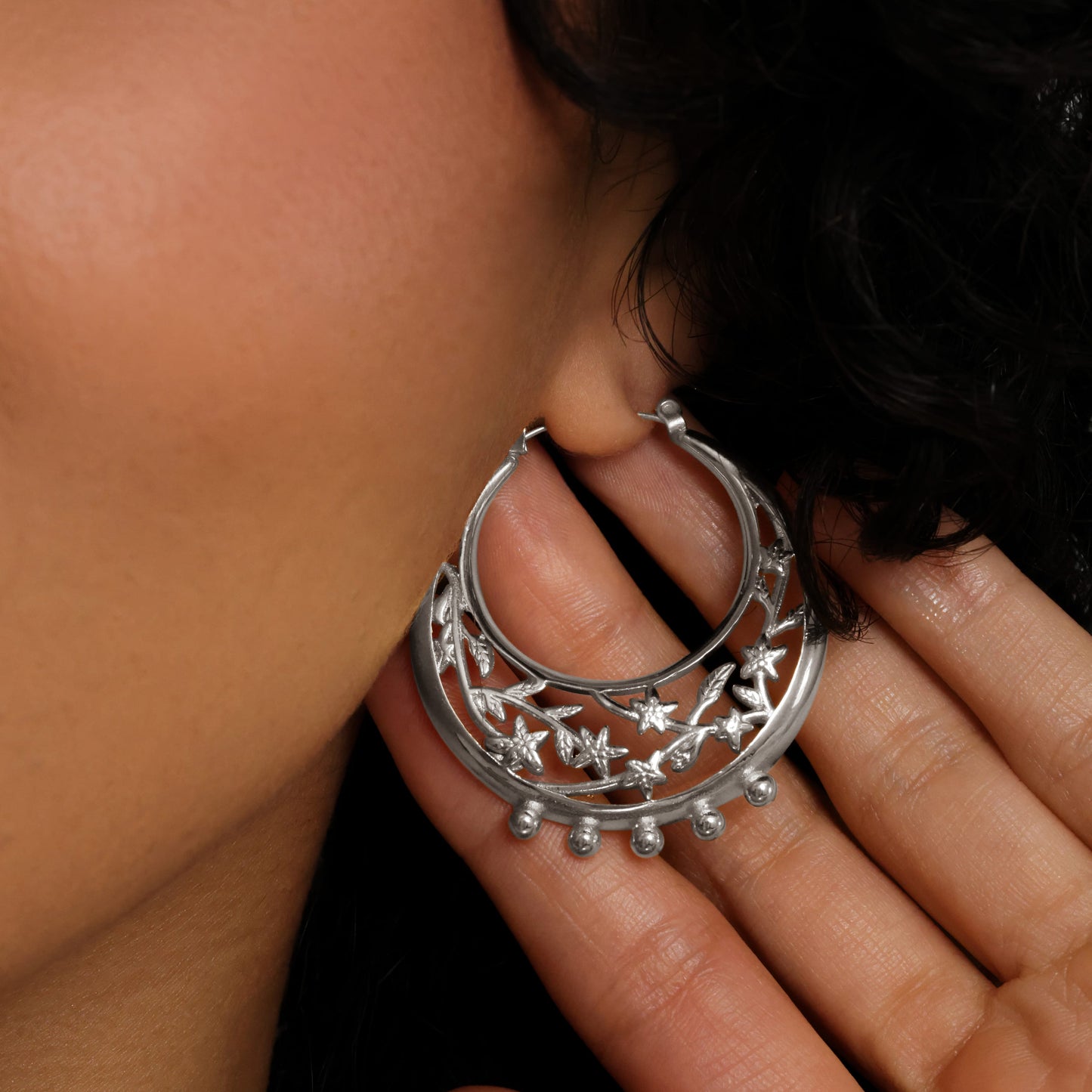 Jasmine Crescent Hoop Earrings | VELA x Nominal