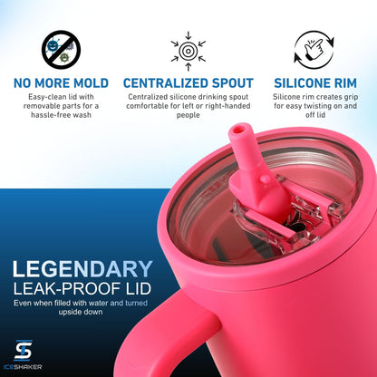 40oz Legend Series Shaker Bottle - Neon Pink