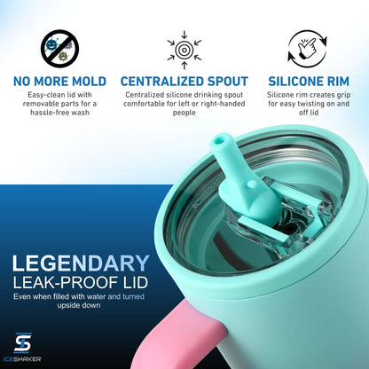 40oz Legend Series Shaker Bottle - Mint Pink Ombre