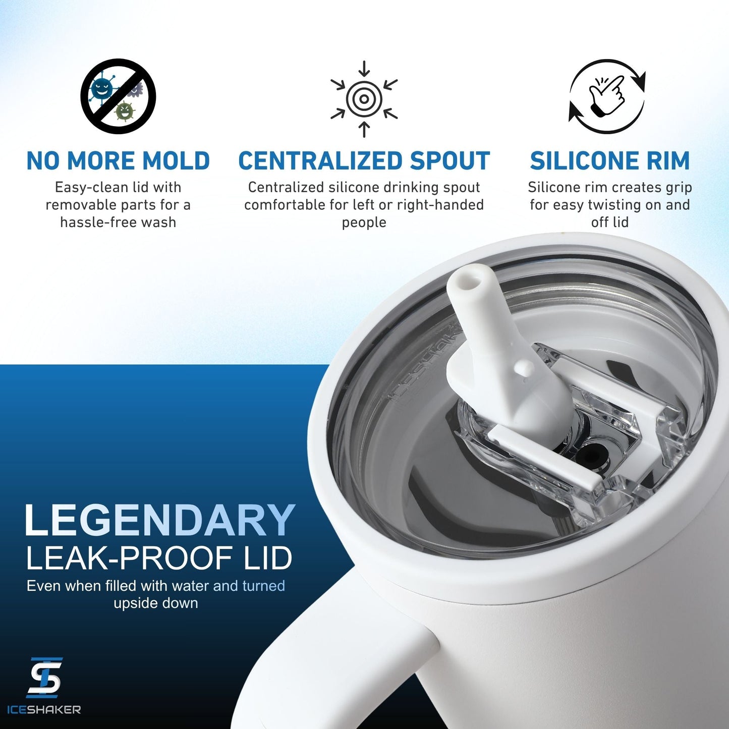 40oz Legend Series Shaker Bottle - White