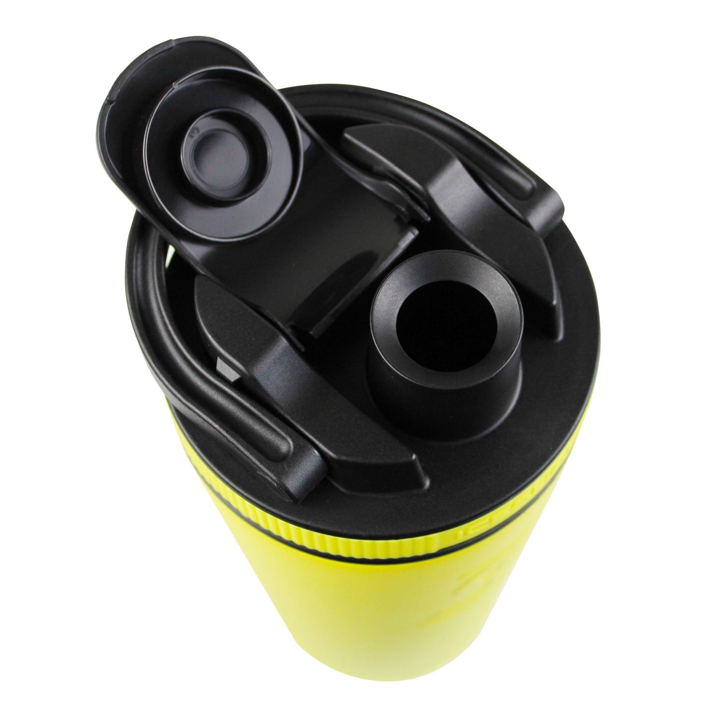 26oz Shaker Lid - Black Lid with Yellow Band