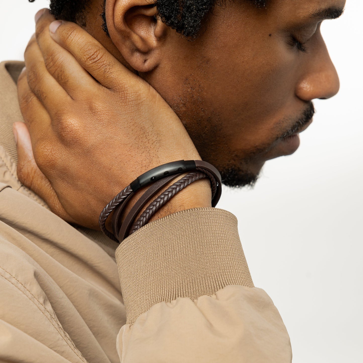 Layered Leather Bracelet | Men