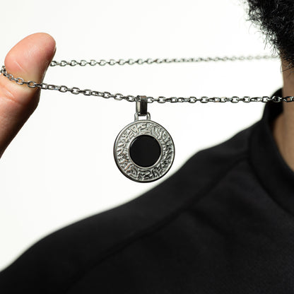 "With Hardship Comes Ease" Medallion | Black Onyx Stone