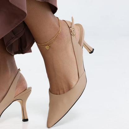 Dotted & Heart Stacker Anklet