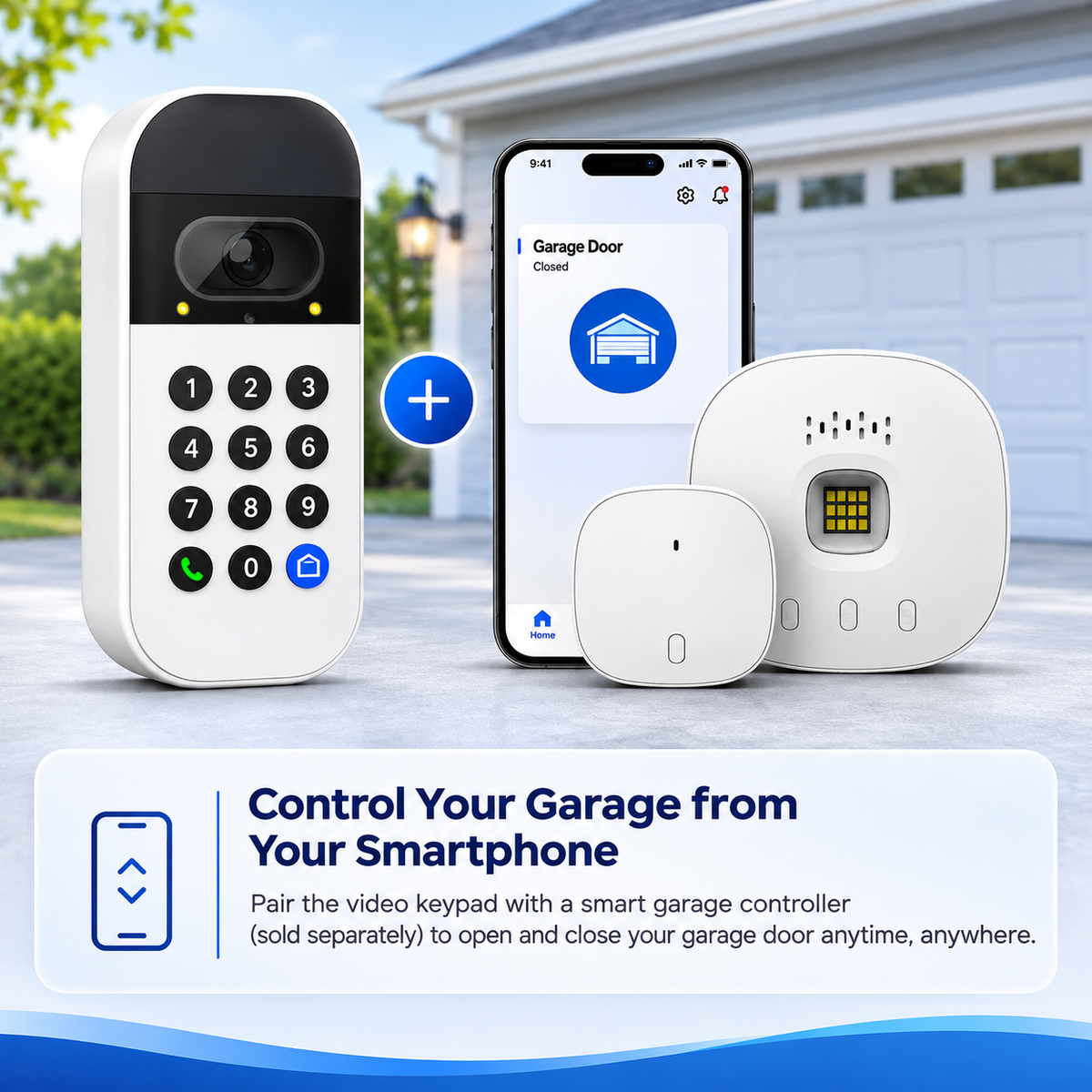 Smart Garage Video Keypad with Camera & PIN Access