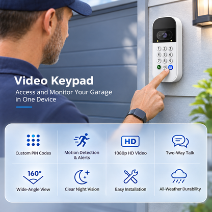 Smart Garage Video Keypad with Camera & PIN Access