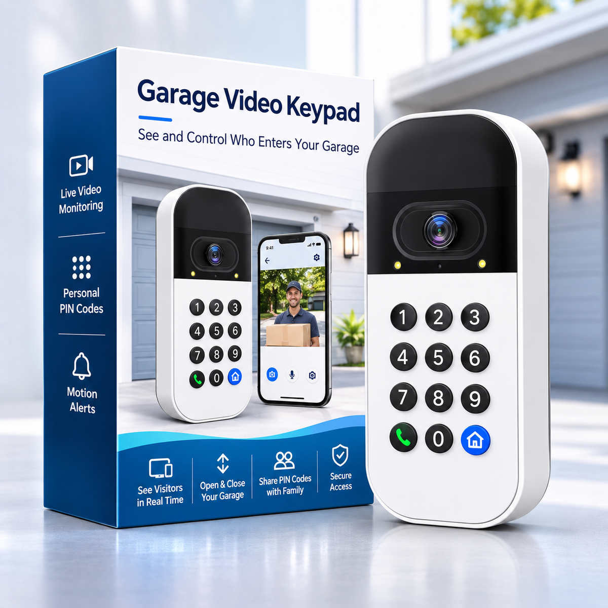 Smart Garage Video Keypad with Camera & PIN Access