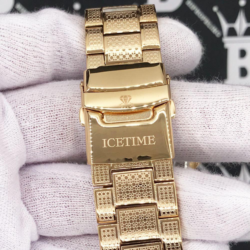 Heavy Gold BLING 1 Row .25cttw Diamond Watch Icetime