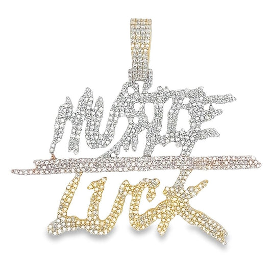 Hustle Luck 3.50cttw Diamond Pendant 3 Tone 10K Gold