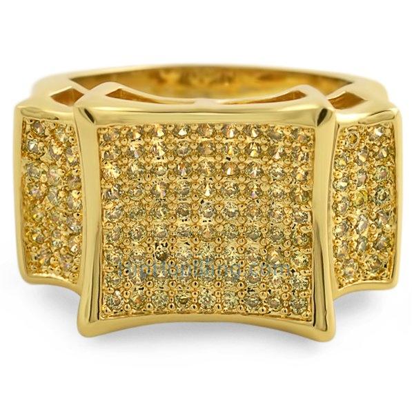 Lemonade Kite CZ Mens Bling Bling Ring