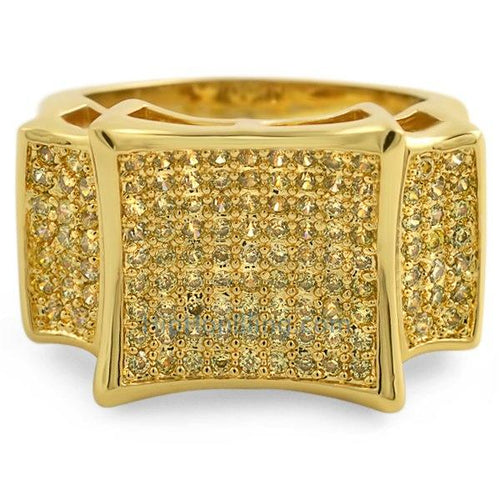 Lemonade Kite CZ Mens Bling Bling Ring